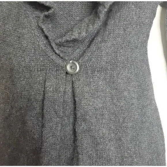 Vince Charcoal Alpaca Cashmere Shawl Collar Wrap Sweater Coat XS